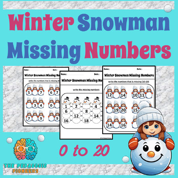 Preview of Winter Snowman Missing Numbers | Winter-themed missing numbers Counting activity
