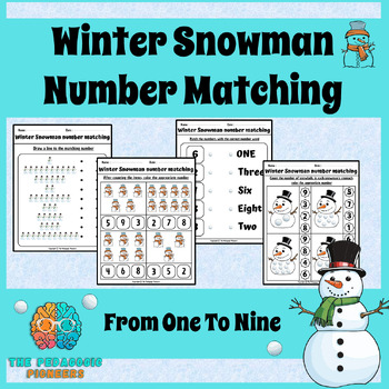 Preview of Winter Snowman Number Matching | Snowman Numbers Recognition Activity Preschool