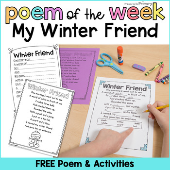 Preview of Winter Friend Snowman Poem of the Week Activities - Shared Reading