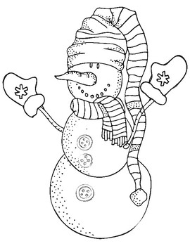 Winter Snowman Printable Coloring Pages by HenRyCreated | TPT