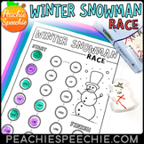 Winter Snowman Race Articulation Speech Therapy Activity