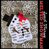 Winter Snowman Speech Therapy Craft Articulation Language 