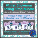 Winter Snowman Telling Time Bundle Interactive Google Slides™