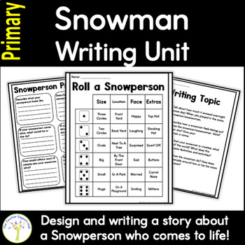 Preview of Winter Snowman Writing Unit for Primary Elementary