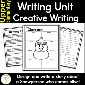 Preview of Winter Snowman Writing Unit for Upper Elementary