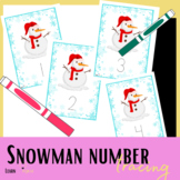 Winter Snowman number tracing for fine motor and pre-writi