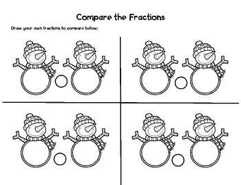 Winter Comparing Fractions Task Cards & Worksheets by Joyful 4th