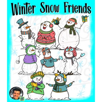 Preview of Winter Snowmen January Clip Art