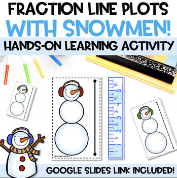 Preview of Winter Snowmen Measurement Activity - Fractions on a Line Plot