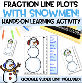 Winter Snowmen Measurement Activity - Fractions on a Line Plot