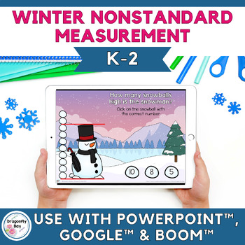 Preview of Winter Snowmen Non-Standard Units of Measurement for PowerPoint™ Google™ Boom™