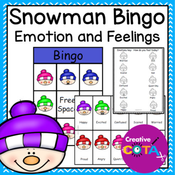 Preview of Winter Bingo Game for Social Emotional Learning Skills-Snowman Activity