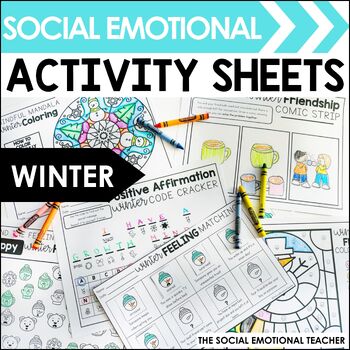 Preview of Winter Social Emotional Learning Activity Worksheets