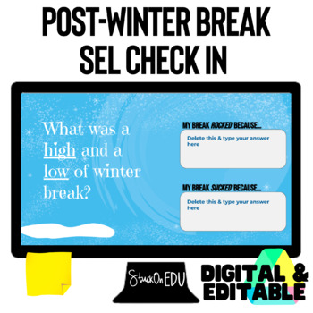Preview of Winter Social Emotional Learning Check In SEL Digital Resource 