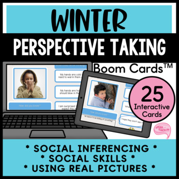 Preview of Winter Social Inferencing Perspective Taking No Prep Speech Therapy Boom Cards