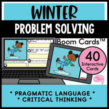 Preview of Winter Social Skills and Problem Solving Speech Therapy Boom Cards