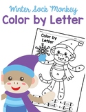 Winter Sock Monkey Color By Letter Coloring Page FREEBIE