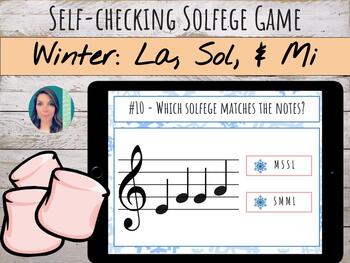 Preview of Winter Solfege | La Sol Mi | Digital Self-Checking Game