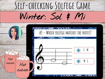 Preview of Winter Solfege | Sol Mi | Digital Self-Checking Game