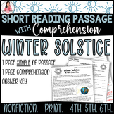 Winter Solstice, December Winter Nonfiction Reading Passag