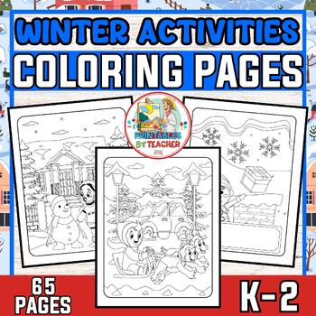 Preview of Winter Solstice activities | winter coloring pages | snowman coloring sheets k-2