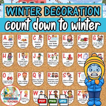 Preview of Winter Solstice bulletin board | winter ABC Countdown Posters - decoration