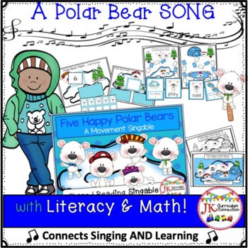 Preview of Winter Movement Song: 5 Happy Polar Bears – Literacy & Math Activities & More!