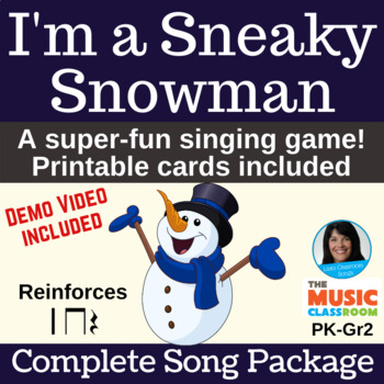 Preview of Winter Freeze Dance - Snowman Song with Printables