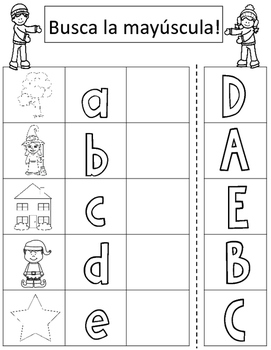 Winter Spanish Alphabet Match: Cut and Paste Worksheets | TpT