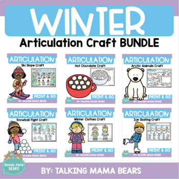 Preview of Winter Speech Therapy Articulation Craft BUNDLE