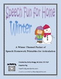 Winter Speech Fun for Home: Printable Speech Homework - Ar