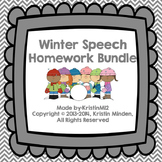 Winter Speech Homework Bundle