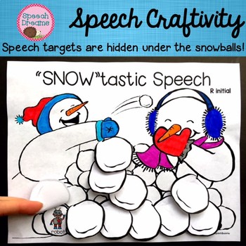 Preview of Winter Articulation Worksheets for Speech Therapy Language Goals too