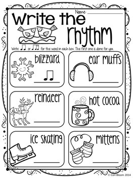 free winter speech rhythm printable worksheets by cori bloom tpt