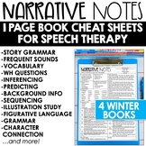 Winter Speech Therapy 1 Page Cheat Sheet Book Companion Ac