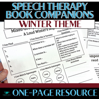 Preview of Winter Speech Therapy Book Companions No Prep Seasonal Books Mixed Groups