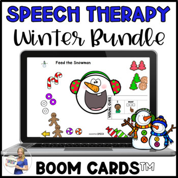 Preview of Winter Speech Therapy Boom Card Bundle: Digital Articulation & Language