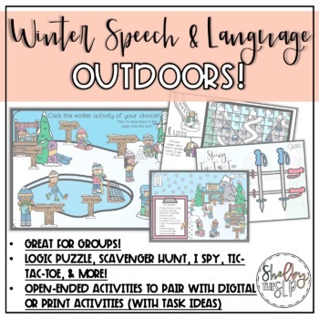 Preview of Winter Speech Therapy Boom™ Cards: Outdoors Theme