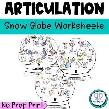 Preview of Winter Speech Therapy Craftivity Snow Globe Winter Articulation Craft Activities