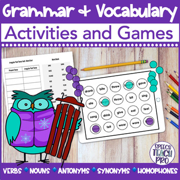 Preview of Winter Speech Therapy | Grammar and Vocabulary | Digital and Print