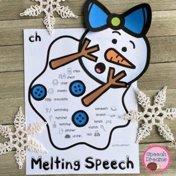 Preview of Winter Speech Therapy Craft: Melted Snowman Activity Compare Contrast plus