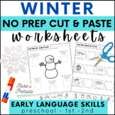Winter Speech Therapy No Prep Cut & Paste Language Activities