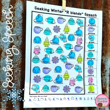 Preview of Winter Speech and Language Activities with Google Slides Seek and Find Dot Art