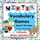 Winter Speech Therapy Vocabulary Games: Christmas, Winter 