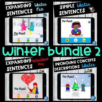 Preview of Winter Speech and Language Activities Bundle | Digital and Print
