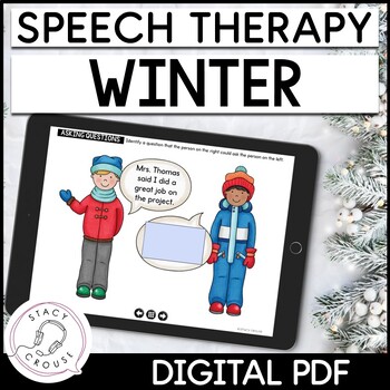 Preview of Winter Speech Therapy Activities Digital PDF for Language and Articulation
