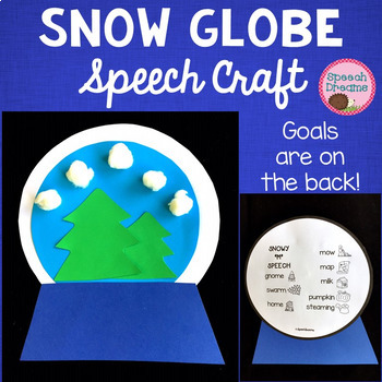 Preview of Winter Speech Language Therapy Activities Snow Globe Craft Articulation Languge