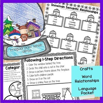 winter speech and language bundle by speech language lady tpt