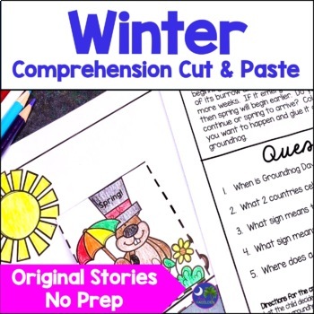 Preview of Winter Speech and Language Cut & Paste Language Worksheets