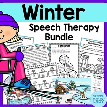 Preview of Winter Speech and Language | No Prep BUNDLE for Speech Therapy